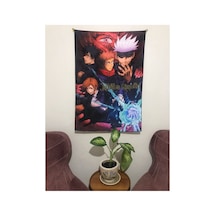 Anime Jujutsu Kaisen Desenli Tasarım Duvar Halısı