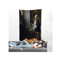 Johannes Vermeer - Teraziyi Tutan Kadın Duvar Örtüsü - A Woman Holding A Balance-7500