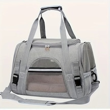 Hightower Gri Taşınabilir Kedi Taşıma Çantası Nylon Sırt Çantası Seyahat Ve Araba Yolculuğu İçin