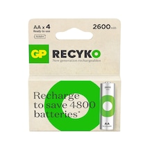 Batteries Recyko 2600 Aa Kalem Ni-mh Şarjlı Pil, 1.2 Volt, 4'lü Kart