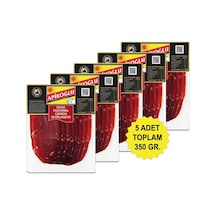 Çemeni Sıyrılmış Dilimli Dana Pastırma 70 Gr. Beşli Paket Toplam 350 Gr.