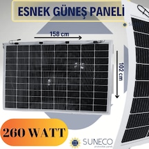 260 Watt Yarı Esnek Güneş Paneli Half Cut Monokristal Solar Güneş