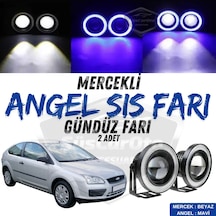 Ford Focus 2 2004-2008 Uyumlu Üniversal Mercekli Angel Sis Farı Metal Su Geçirmez 76 Mm Mavi H Gündüz Farı Angel Sis Farı 57986749
