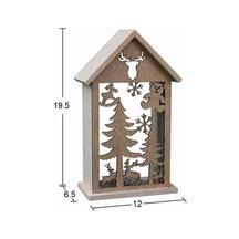 Ahşap Yılbaşı T-Light Mumluk 19,5x12cm F830