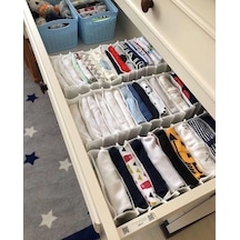 8 Bölmeli Dolap Ve Çekmece Içi Düzenleyici Akordiyon Organizer L-00517 6 Adet Çok Renkli