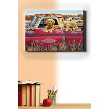 Webstyle Sayılarla Boyama Seti Kasnaklı Köpek Ailesi Kamyonette 40 X 50 Cm