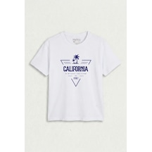 Hafico Erkek / Kız Çocuk California Vintage Baskılı Tişört Beyaz