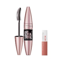 Maybelline New York Lash Sensational Yelpaze Etkili Intense Black Maskara - Ekstra Siyah 9.5 Ml &amp Mini Super Stay Ma Diğer