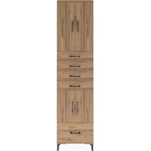 Arges Dolap 4 Raflı 5 Çekmeceli 4 Kapaklı 60x30x243 Çam-çam Atlas Çam