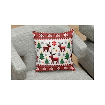 Owl Bag Yılbaşıyeni Yıl Serisi Vintage Noel Motifleri Desenli Tasarım Kare B0ş Yastık Kılıfı Çok Renkli