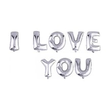 Parti Aksesuar I Love You Folyo Balon Gümüş Renk 35 Cm Çocuk