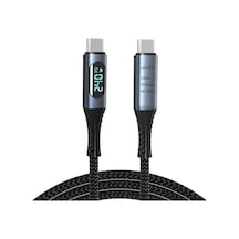 240w Usb 4.0 Kablosu, Led Ekranlı, Tunderbolt 40gbps 8k 60hz Pd Tip C Kablosu, Usb C - Usb C Erkek - Erkek Kablo Kablosu Bilgisayar Type-c Laptop Pad Hub İçin 1 Metre Zr850