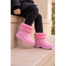 Çocuk Unisex İçi Kürklü Yağmur Çizmesi Pembe