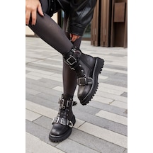 Baressa Siyah Hakiki Deri Metal Aksesuarlı Kadın Bot-siyah Siyah Baressa Siyah Hakiki Deri Metal Aksesuarlı Kadın Bot-siyah Siyah