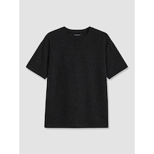 Lcw Comfort Siyah Oversize Soft Touch Kadın Tişört