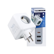 Vea Ve-23089 2x Usb 1x Type-c 3'lü Çocuk Ve Termal Korumalı Grup Priz Diğer