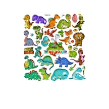 Sticker Kabartmalı Defter Planlayıcı Etiket Syd231-05 - 20x18cm- Sevimli Dinazorlar