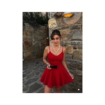 Gigi Wardrobe Rouge Mini Şortlu Elbise Kırmızı Kırmızı