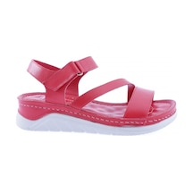 Dgn 6102 Kadın Yan Çapraz Bantlı Bilekten Bağlı Sandalet 6102-2106-R0766 Kırmızı