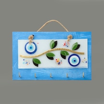 Deco Zeytin Anahtar Askısı - Mavi - 25 Cm