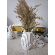 Beyaz İskandinav Pampas Vazo