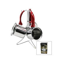 Trend 3lü Set No-3-4-5 Çelik Cezve Metal Standlı Renkli Pl