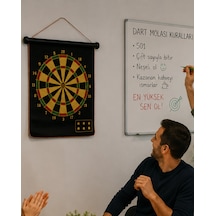 Mey İthalat Aile Ve Arkadaş Oyunları İçin Manyetik Dart Tahtası 6 Ok Dahil