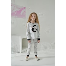 Kız Çocuk Uzun Kol Gri Pijama Takımı C8t5n7o5 001