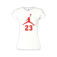 Basketball - Jordan 23 Beyaz Kadın Tshirt 001