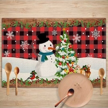 Flybuy Xıxun Ülkesi Tarzı Retro Placemat Placemat Noel Mat Masa Keten Batı Avrupa Anti-kirli Amerika 23 Xr Çok Renkli