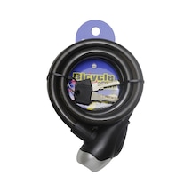 T.concept Lock Dayanıklı Güçlendirilmiş Çelik Halat Anahtarlı Bisiklet Kilidi 12x120 Cm Siyah