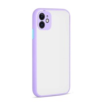 iPhone Uyumlu 12 Kılıf Montreal Silikon Kapak - Mor Çok Renkli
