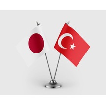 Aponya Bayrağı Ve Türk Bayrağı İkili Saten Masa Bayrağı Takımı Diğer