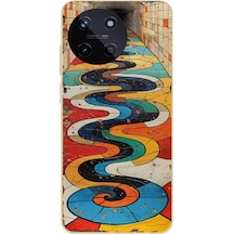 Realme 11 4g Uyumlu Renk Duvarı Baskılı Silikon Kılıf Renkli