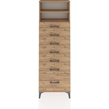 Arges Dolap 2 Raflı 7 Çekmeceli 60x30x182 Çam-çam Atlas Çam