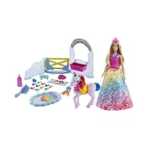 Dreamtopia Bebek Ve Tek Boynuzlu At, Renk Değiştiren Tuvaletiyle Tek Boynuzlu At Ve 18 Aksesuar, 3-7 Yaş Gtg01