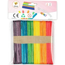 Ahşap Çubuk Renkli 11cm 50'li