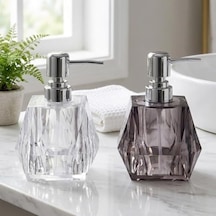 1 Adet Akrilik Sıvı Sabunluk Seti 200 Ml - 2 Farklı Renkli Kırılmaz Şeffaf Banyo Ve Mutfak Düzenleyici Şık Losyon Ve Sabun Pompası Organizer Asorti 000 Açık Krem