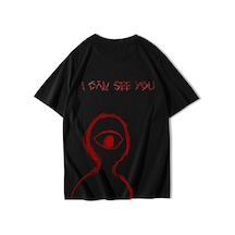 Brz Collectıon Brz Collection Unisex Oversize I Can See You T-shirt Siyah