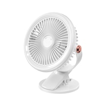 Cbtx Wk Wt-f18 Halka Işıklı Masaüstü Taşınabilir Klipsli Fan Beyaz