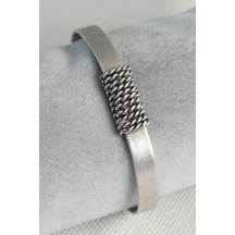 Ezoconcept Otantik Gümüş Renk Zincir İşleme Plaka Model Erkek Bileklik Çok Renkli