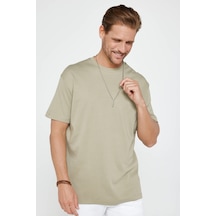 Tudors Unisex Relax Fit Rahat Kesim %100 Pamuk Yumuşak Dokulu Basic Bisiklet Yaka Kahverengi Tişört-30853-kahverengi Kahverengi