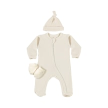 Tinylamb Pure Organik Yenidoğan Bebek Seti - 3 Parça Bej