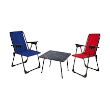 Exent 45x60 Katlanır Masa + 2 Adet Kamp Sandalyesi, Çift Dikişli 120 Kg Kapasiteli-kır-lac-mer Çok Renkli