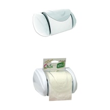 Buççin Online Mağaza L-377 Aqua Wc Kağıtlık Beyaz Kapaklı Tuvalet Kağıtlığı Şeffaf Yapışkanlı Tuvalet Kağıtlığı Aparatı P Çok Renkli
