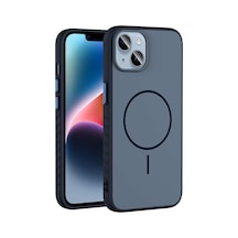 Zore İphone 14 Kılıf M-safe Şarj Özellikli Zore Tea Kapak - Lacivert