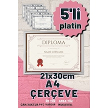 Gri-5 Adet A4 Çerçeve Diploma Belge Sertifika Fotoğraf Resim Çerçevesi Pvc 5 Li Platin