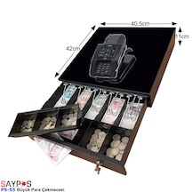 Mx915 Yazarkasa Uyumlu 5 Geniş Kağıt Para Gözlü Büyük Para Çekmecesi 40,5x42x11cm