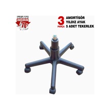 Tekerli Amortisör Pompalı Yıldız Ayak Seti Ofis Büro Şef Sandalye