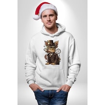 İş İnsanı Yorkshire Zamanda Yolculuk Kadın Erkek Beyaz Kapüşonlu Sweatshirt Hoodie Beyaz